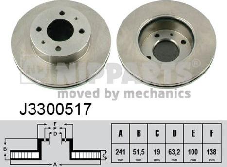 Nipparts J3300517 - Brake Disc autospares.lv