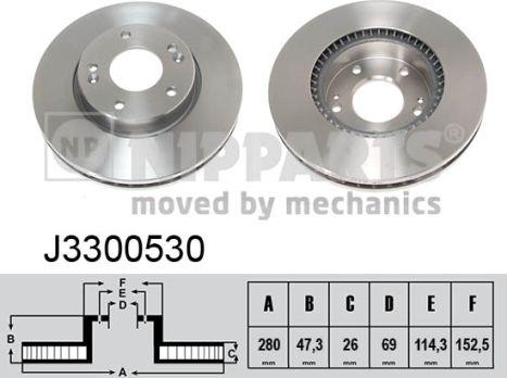 Nipparts J3300530 - Brake Disc autospares.lv