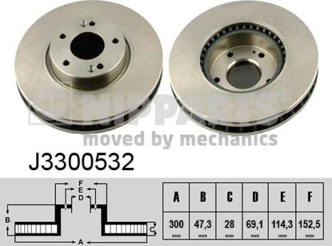 Nipparts J3300532 - Brake Disc autospares.lv