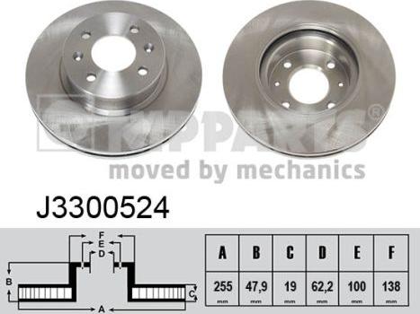 Nipparts J3300524 - Brake Disc autospares.lv