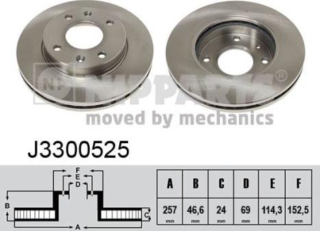 Nipparts J3300525 - Brake Disc autospares.lv