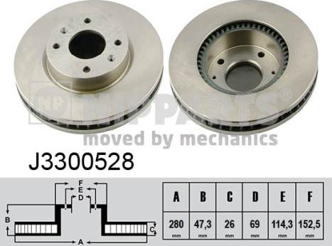 Nipparts J3300528 - Brake Disc autospares.lv