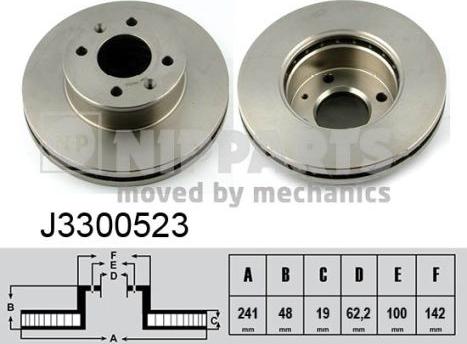 Nipparts J3300523 - Brake Disc autospares.lv