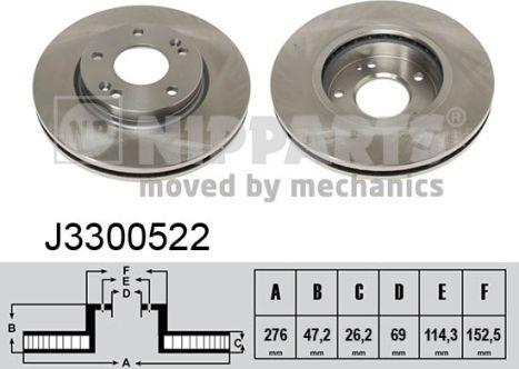 Nipparts J3300522 - Brake Disc autospares.lv