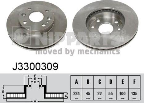 Nipparts J3300309 - Brake Disc autospares.lv