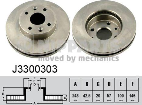 Nipparts J3300303 - Brake Disc autospares.lv