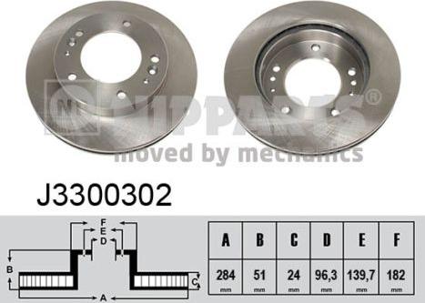 Nipparts J3300302 - Brake Disc autospares.lv