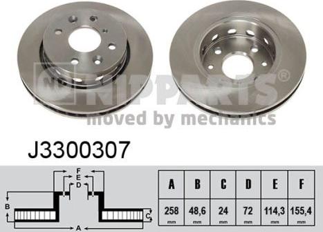 Nipparts J3300307 - Brake Disc autospares.lv