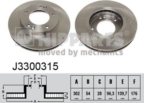 Nipparts J3300315 - Brake Disc autospares.lv