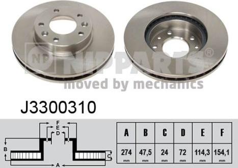 Nipparts J3300310 - Brake Disc autospares.lv