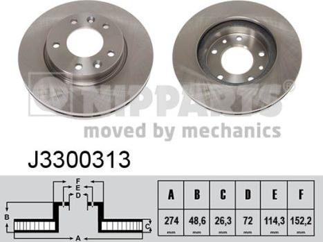 Nipparts J3300313 - Brake Disc autospares.lv