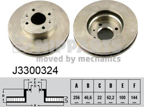 Nipparts J3300324 - Brake Disc autospares.lv