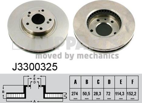 Nipparts J3300325 - Brake Disc autospares.lv