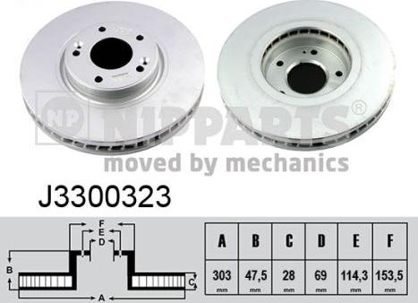 Nipparts J3300323 - Brake Disc autospares.lv