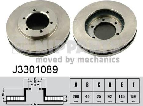 Nipparts J3301089 - Brake Disc autospares.lv