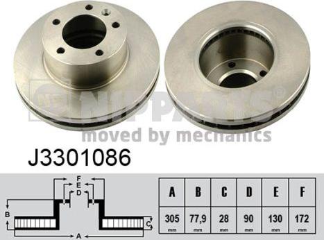 Nipparts J3301086 - Brake Disc autospares.lv