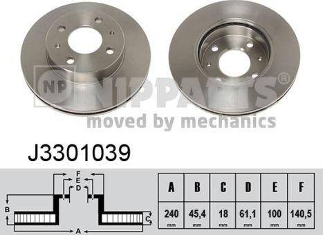 Nipparts J3301039 - Brake Disc autospares.lv