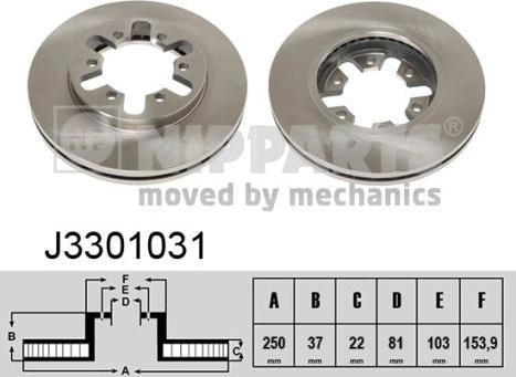 Nipparts J3301031 - Brake Disc autospares.lv