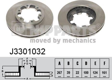 Nipparts J3301032 - Brake Disc autospares.lv