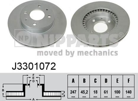 Nipparts J3301072 - Brake Disc autospares.lv