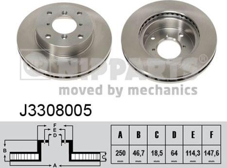 Nipparts J3308005 - Brake Disc autospares.lv