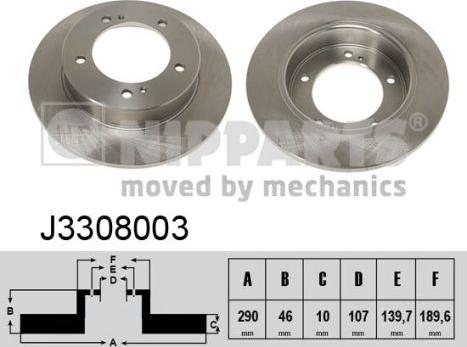 Nipparts J3308003 - Brake Disc autospares.lv