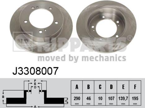 Nipparts J3308007 - Brake Disc autospares.lv