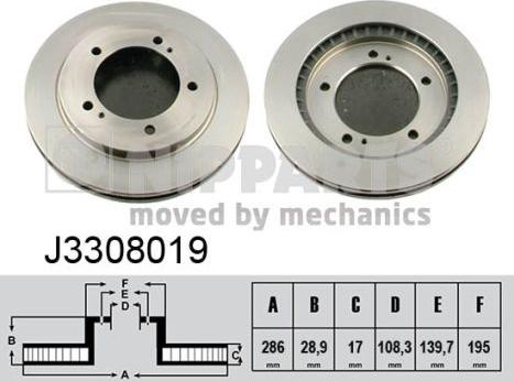 Nipparts J3308019 - Brake Disc autospares.lv