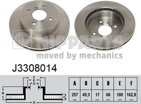 Nipparts J3308014 - Brake Disc autospares.lv