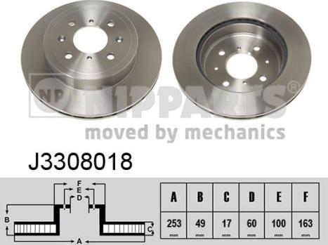 Nipparts J3308018 - Brake Disc autospares.lv