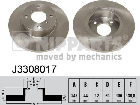 Nipparts J3308017 - Brake Disc autospares.lv