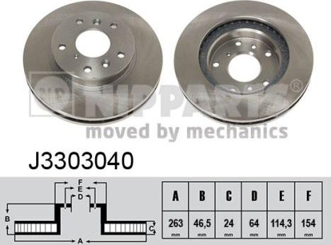 Nipparts J3303040 - Brake Disc autospares.lv