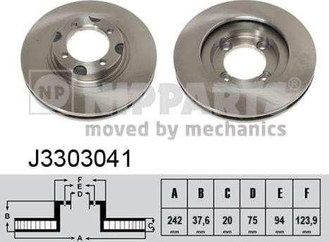 Nipparts J3303041 - Brake Disc autospares.lv