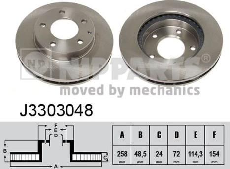 Nipparts J3303048 - Brake Disc autospares.lv