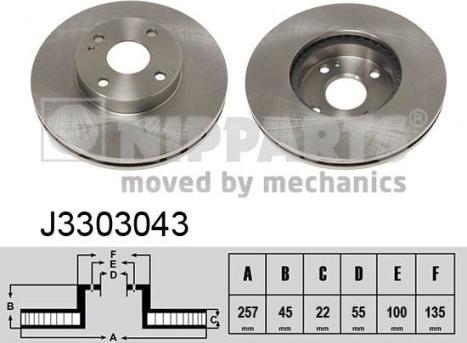 Nipparts J3303043 - Brake Disc autospares.lv