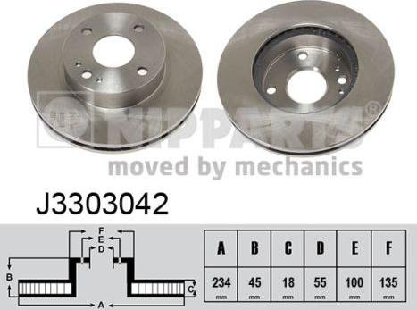 Nipparts J3303042 - Brake Disc autospares.lv