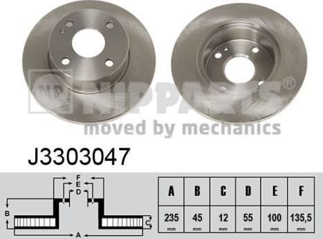 Nipparts J3303047 - Brake Disc autospares.lv