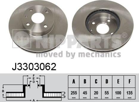 Nipparts J3303062 - Brake Disc autospares.lv