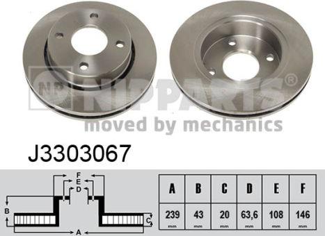 Nipparts J3303067 - Brake Disc autospares.lv