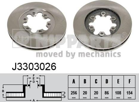 Nipparts J3303026 - Brake Disc autospares.lv