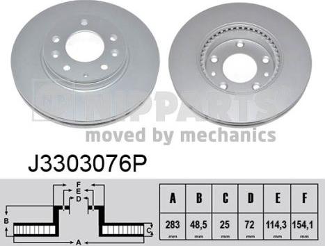 Nipparts J3303076P - Brake Disc autospares.lv