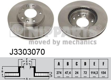 Nipparts J3303070 - Brake Disc autospares.lv