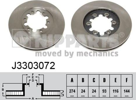 Nipparts J3303072 - Brake Disc autospares.lv