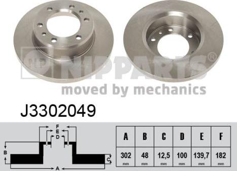 Nipparts J3302049 - Brake Disc autospares.lv