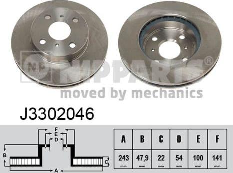 Nipparts J3302046 - Brake Disc autospares.lv