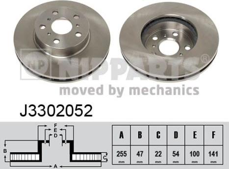 Nipparts J3302052 - Brake Disc autospares.lv