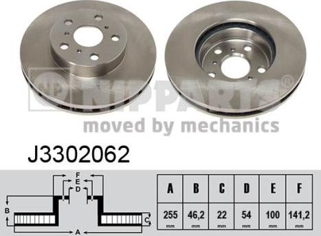 Nipparts J3302062 - Brake Disc autospares.lv