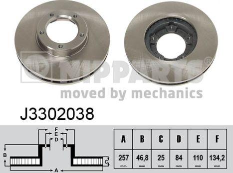 Nipparts J3302038 - Brake Disc autospares.lv