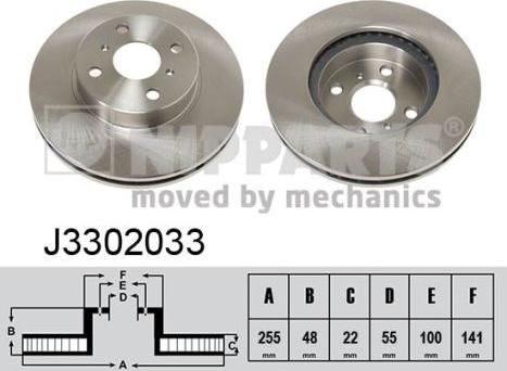 Nipparts J3302033 - Brake Disc autospares.lv