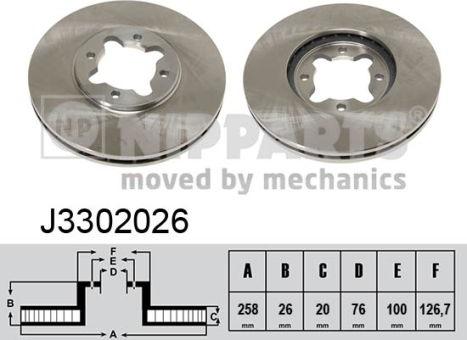 Nipparts J3302026 - Brake Disc autospares.lv